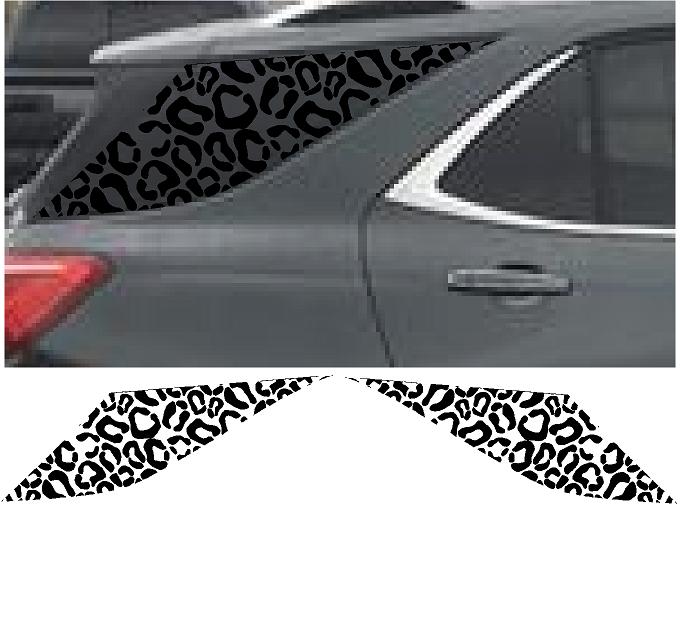 Set of (2) Cheetah/Leopard Quarter Window Decals Fits 2018-2021 Chevy Equinox