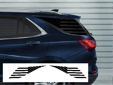 Set of (2) American Flag Quarter Window Decals Fits 2018-2021 Chevy Equinox