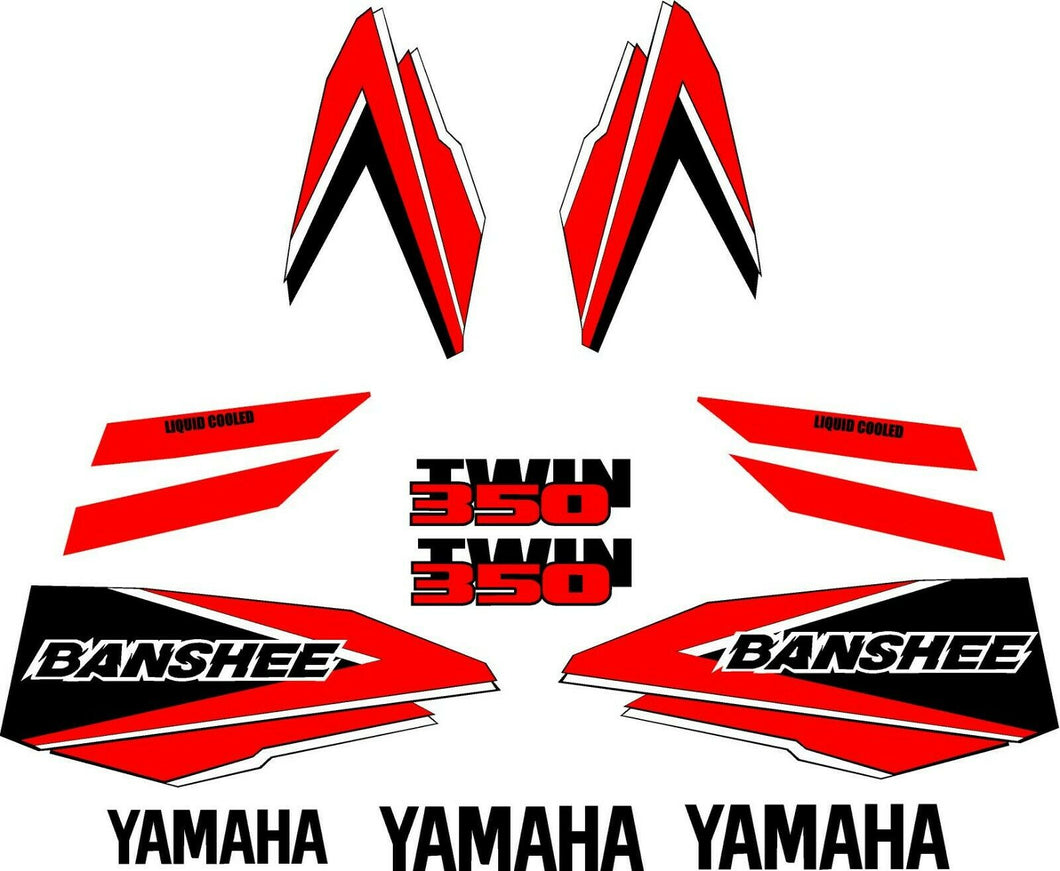 1998-99 Yamaha Banshee Decal Graphics Kit Red/Black