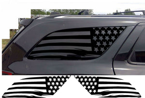 Set of (2) Distressed USA Flag Window Decals Fits Dodge Durango 2011-2020